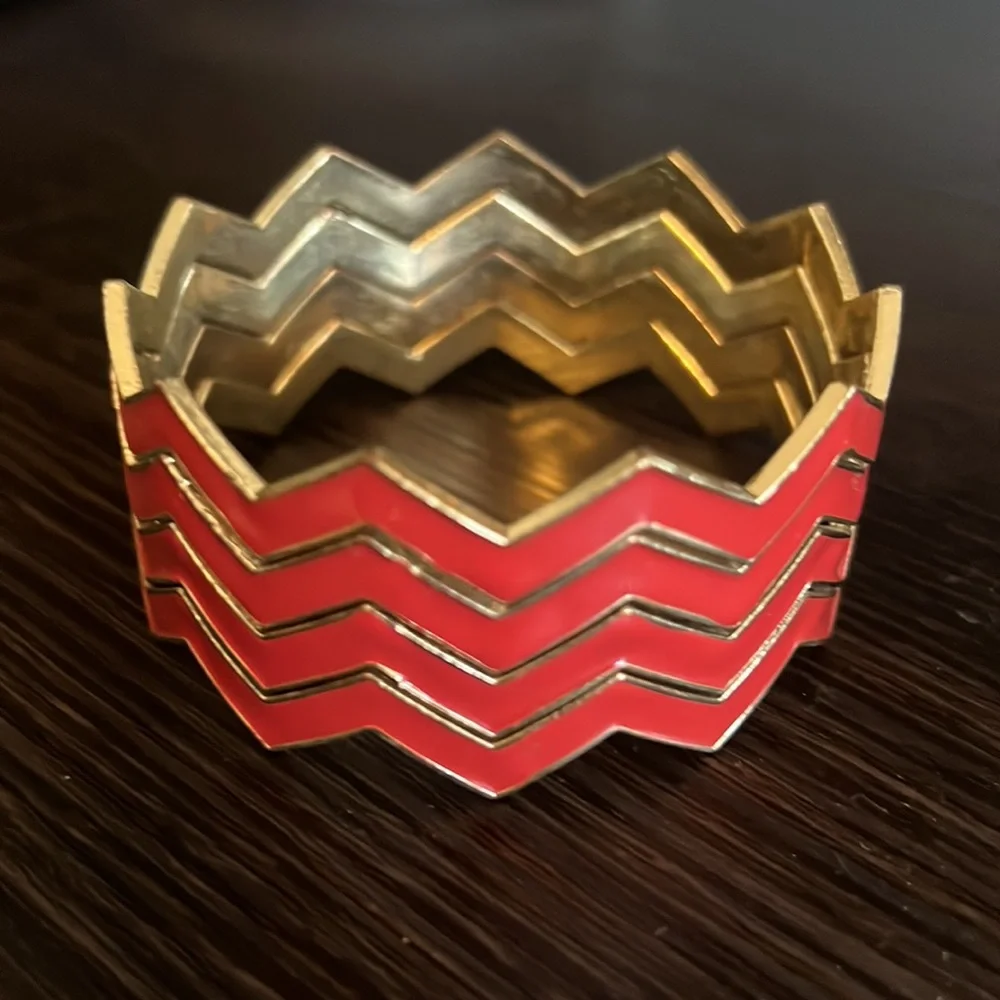 Geometric Stackable Bangles - Picture 2 of 2
